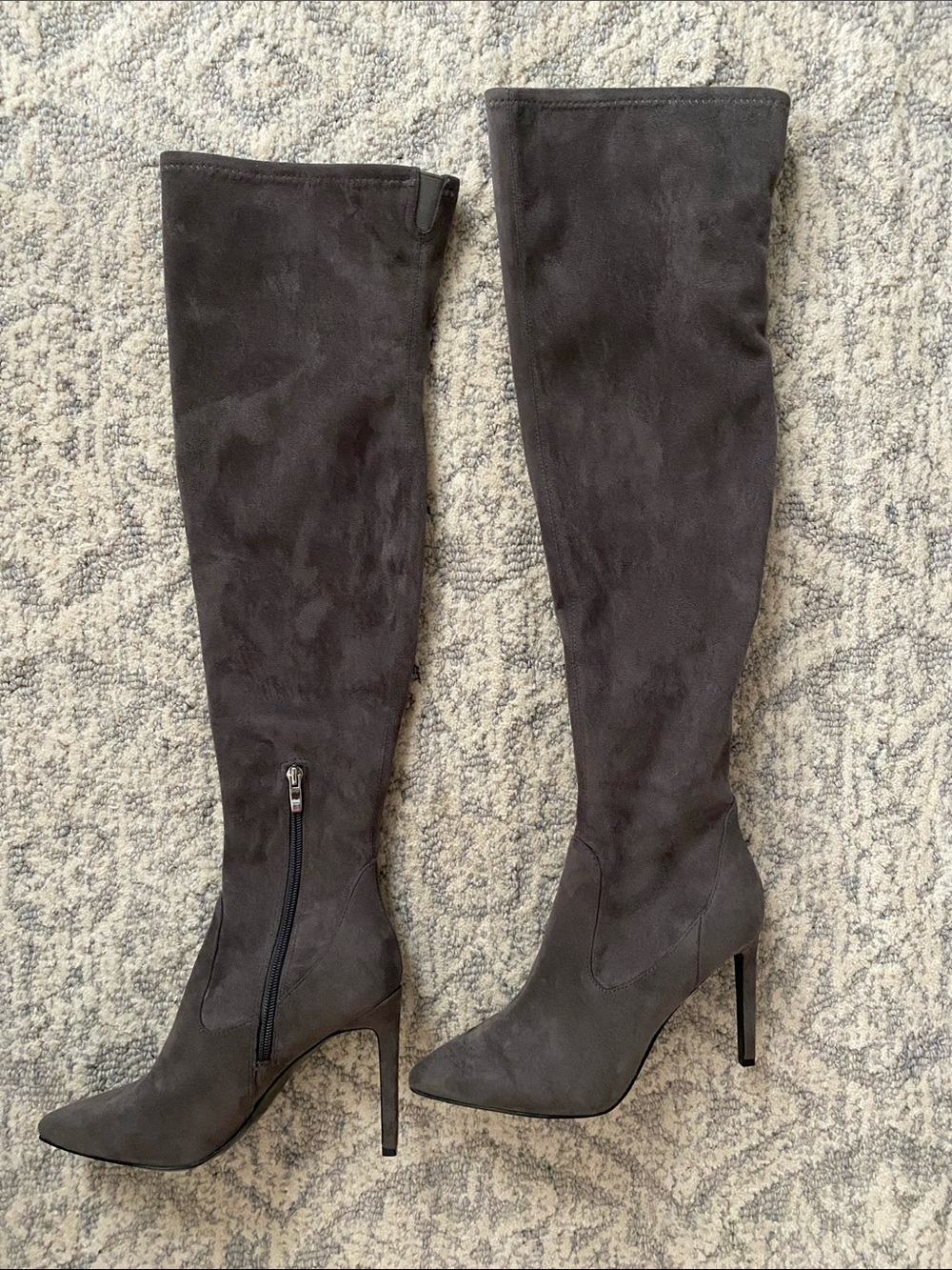 Nine West Women's Over-the-Knee Stiletto Boots in Gray.